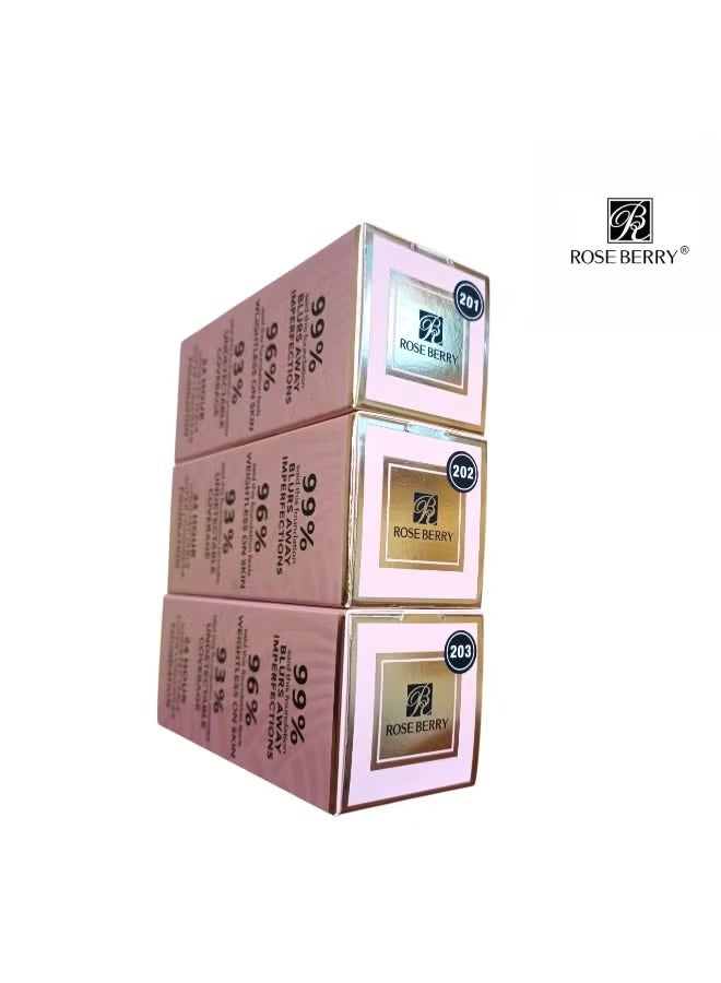 ROSE BERRY BB Cream INSTANT AGE REWIND, SUPER COVERAGE CONCEALER, FOUNDATION 202 30ml - Image 4